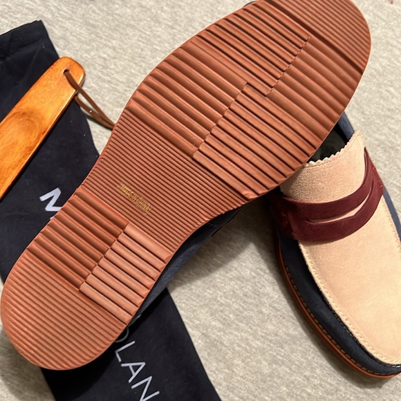 *New in Box* Abe Blue Earth Suede Penny Loafers - Picture 4 of 6